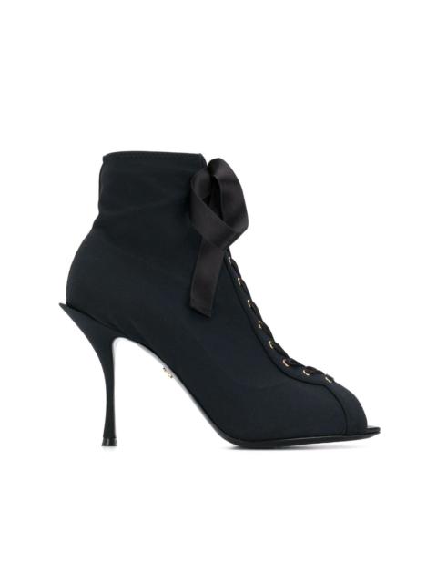 Dolce & Gabbana lace-up peep toe sandal boots