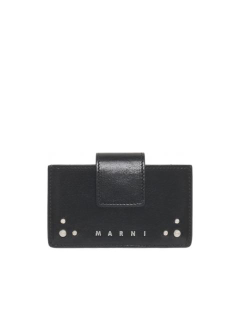 Marni stud-embellished gusseted cardholder