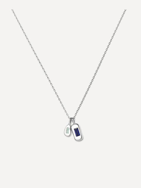 MISSOMA Silver-Plated Molten Gemstone Bean Pendant Necklace