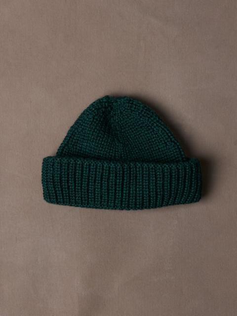 Drake's Green Wool Large Rib Knit Cap