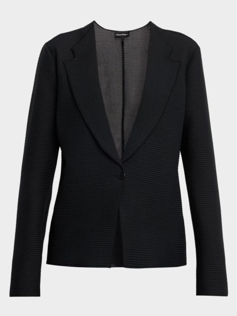 EMPORIO ARMANI Single-Button Ribbed Jersey Jacket