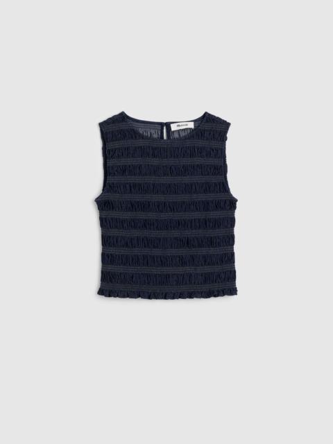 Madewell Denim Smocked Boatneck Tank