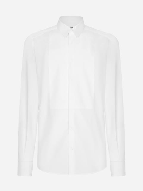 Dolce & Gabbana Cotton poplin Gold-fit tuxedo shirt