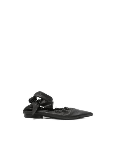 UMA WANG pointed-toe ankle-tie ballet flats