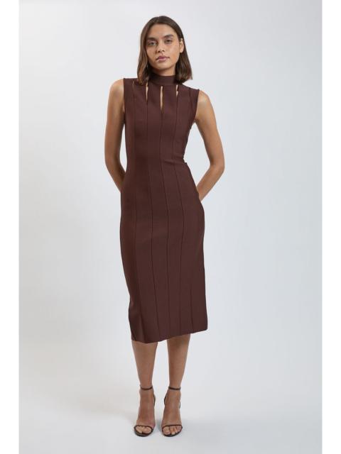 KAREN MILLEN Bandage Figure Form Cut Out Knitted Midi Dress