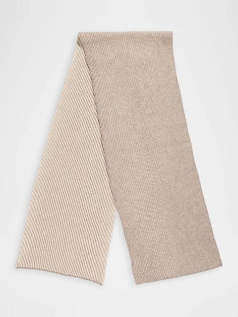 Brunello Cucinelli Men's Vanise Cashmere Ribbed Scarf