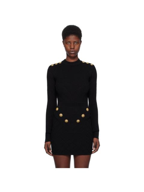 Balmain Black Cutout Bodysuit