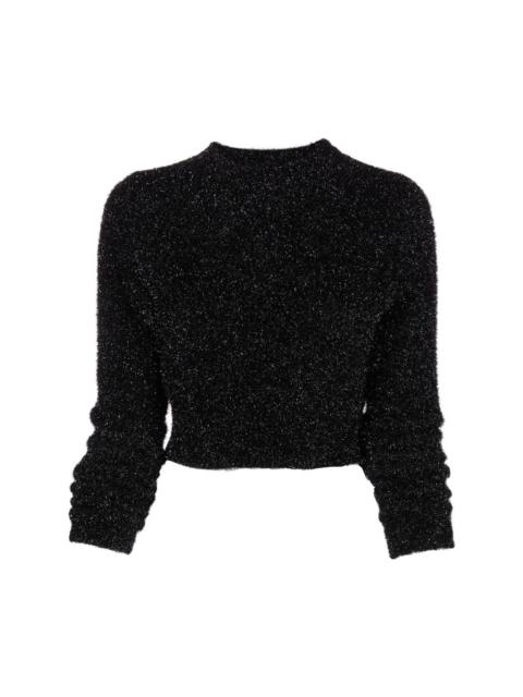 metallic-effect knitted jumper