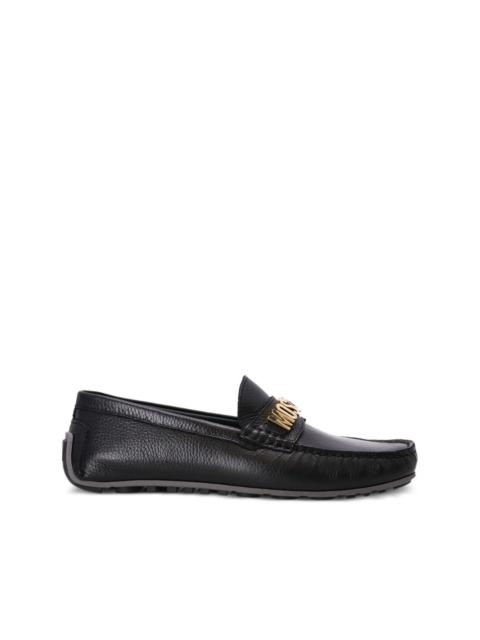 Moschino logo-plaque leather loafers