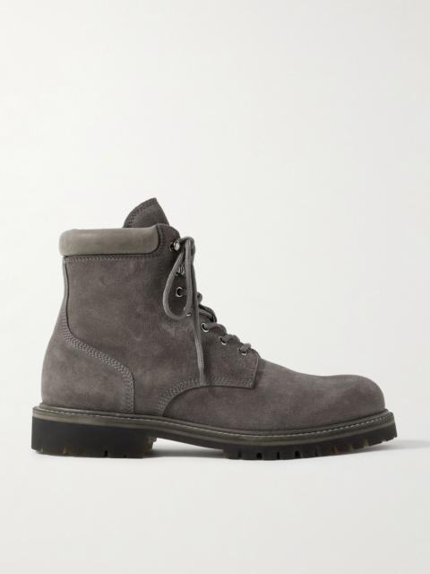 OFFICINE CREATIVE Boss 002 Leather-Trimmed Suede Boots Gray