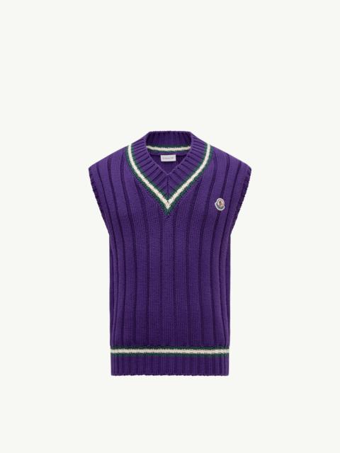 Moncler Wool & Cotton V-Neck Vest