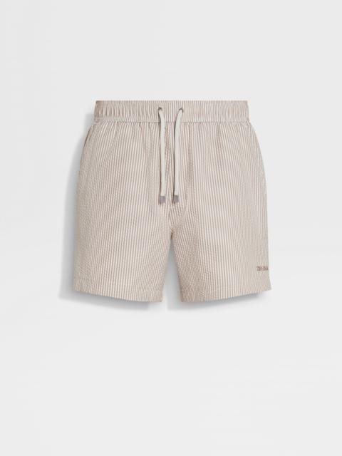 ZEGNA STRIPED SWIM TRUNKS