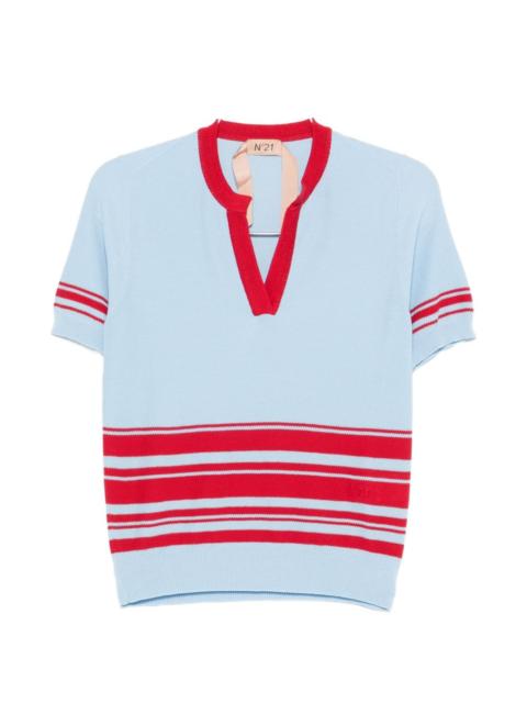 N°21 striped V-neck top