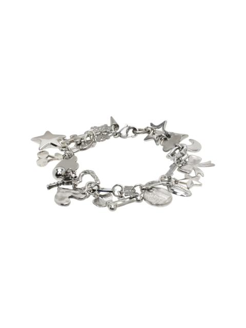 MARLAND BACKUS Silver Chrome Charm Bracelet