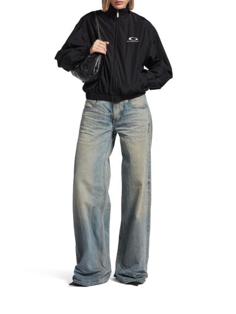 BALENCIAGA ORGANIC COTTON DENIM WIDE-LEG BAGGY TROUSERS