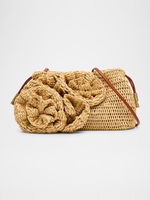 ULLA JOHNSON Lali Floral Crochet Pouch Clutch Bag