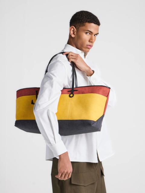 JW Anderson STRETCH ANCHOR CANVAS & LEATHER TOTE IN RUST & MULTI
