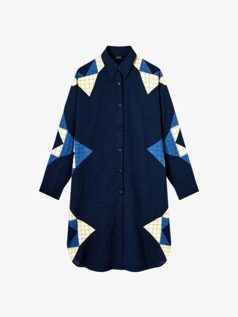 A.P.C. PATCHWORK SHIRT-DRESS