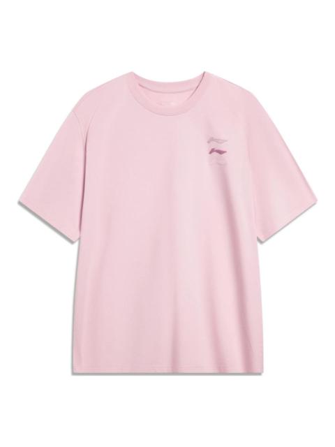 Li-Ning Li-Ning Triple Logo Loose Fit T-shirt 'Pink' AHST787-5