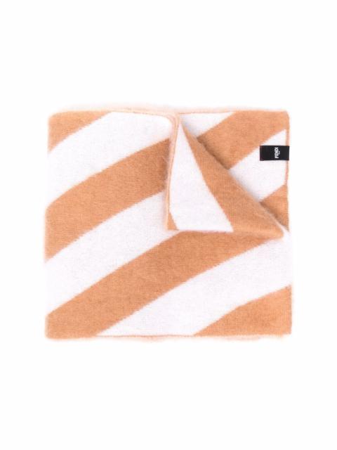 FENDI striped mohair-blend scarf