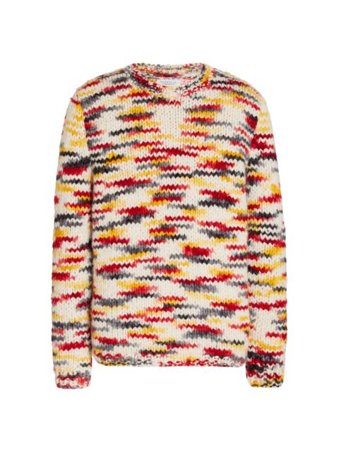 GABRIELA HEARST Lawrence Knit Sweater in Fire Multi Space Dye Welfat Cashmere