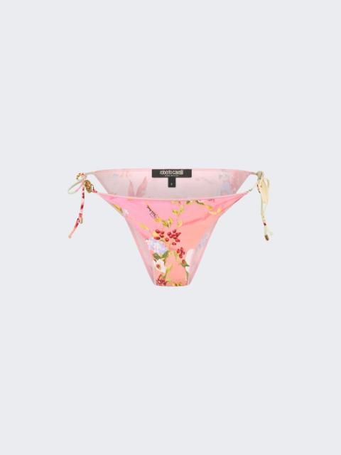 Roberto Cavalli Mini Miami Flowers Bikini Bottom Green And Fuchsia