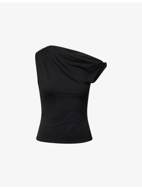 Reformation Belle Asymmetric Jersey Top