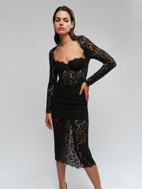 BARDOT Clarissa Corset Midi Dress In Black
