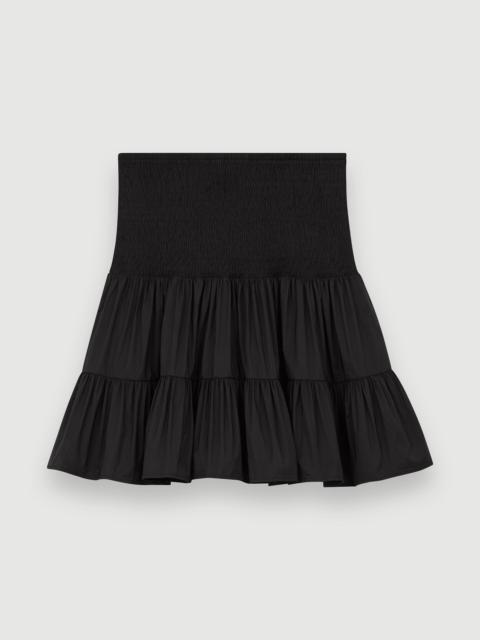 maje Short skirt with smocking and ruffles