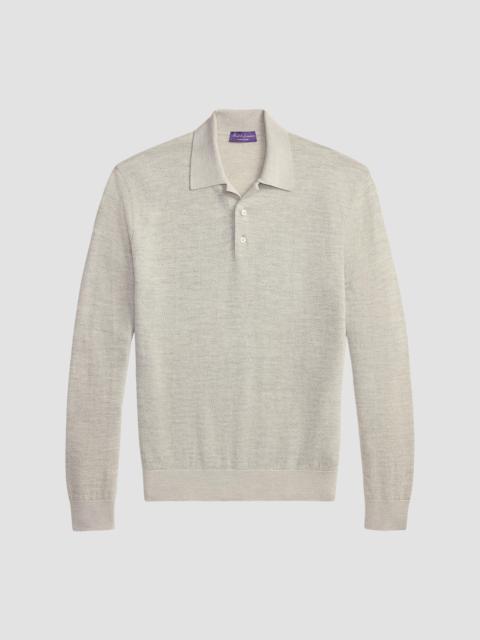 Ralph Lauren Men's Warm Weather Long-Sleeve Polo Shirt - Grey Multi