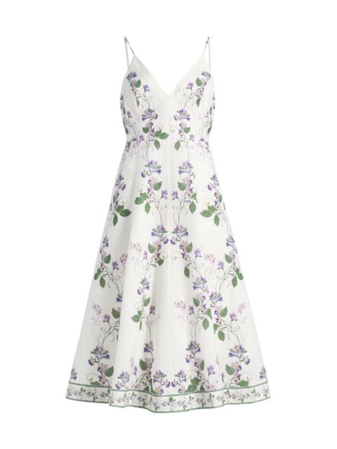 HEMANT & NANDITA Women's Floral Linen-Cotton Midi-Dress - Ivory