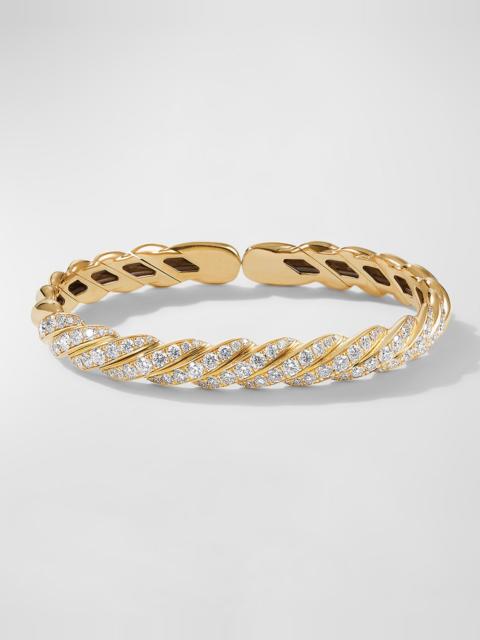 DAVID YURMAN Sculpted Cable Flex Bracelet with Diamonds in 18K Gold, 7.5mm