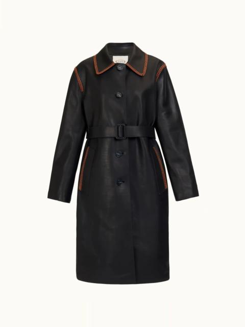 Tod's TRENCH IN LEATHER - BLACK
