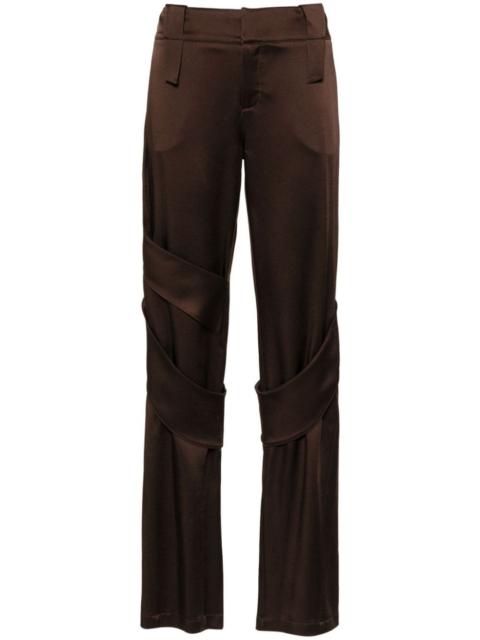 Blumarine satin wide-leg cargo trousers