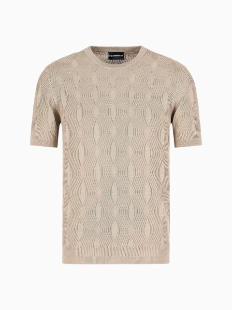 Embossed textured Lyocell-blend jumper with an op-art motif