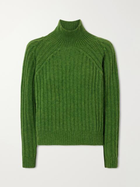Allude Ribbed Cashmere Turtleneck Sweater