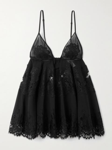 Dolce & Gabbana Scalloped Lace-trimmed Chiffon Camisole