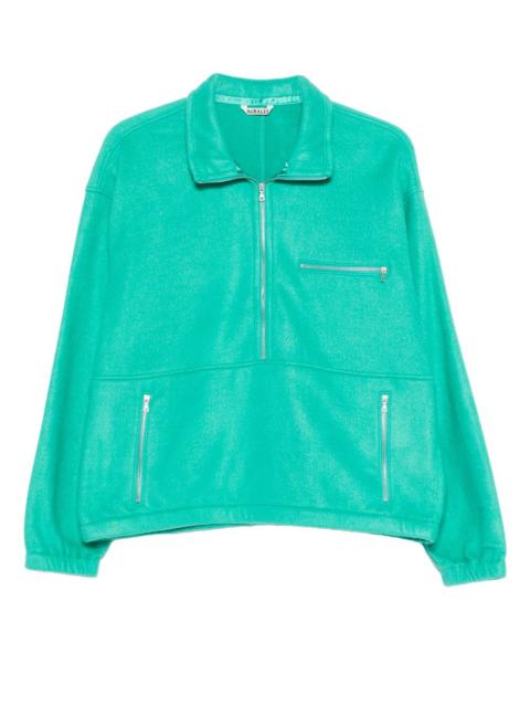 AURALEE half-zip fleece sweatshirt