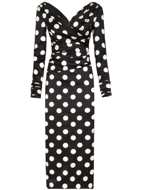 Dolce & Gabbana polka dot-print satin dress