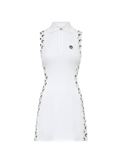 Marine Serre Athleisure polo mini dress with moon inserts