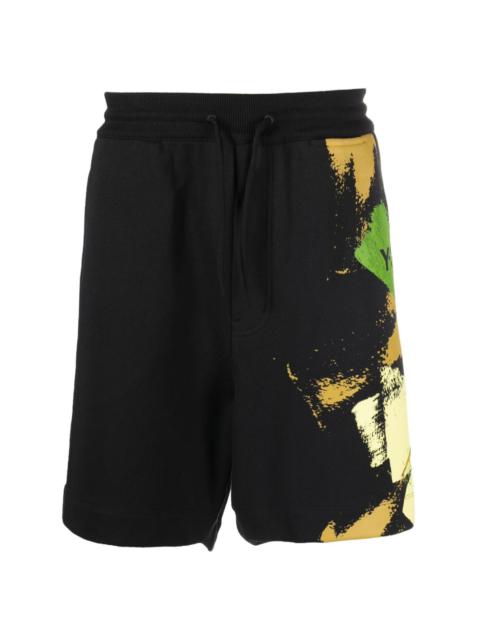 Y-3 drawstring-waist organic-cotton shorts