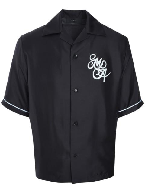 AMIRI logo-print silk shirt