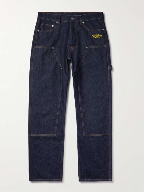 Straight-Leg Logo-Embroidered Jeans