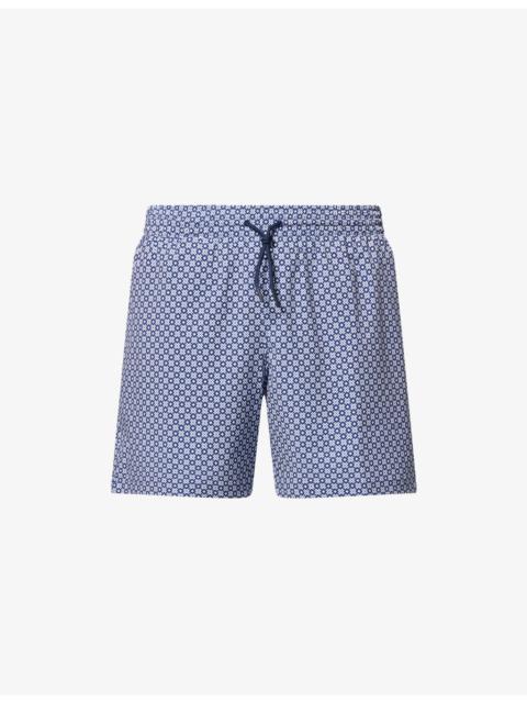 Derek Rose London Geo Cross Printed Swim Shorts