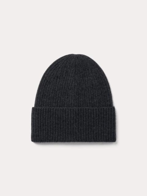 Totême Wool cashmere knit beanie dark grey melange