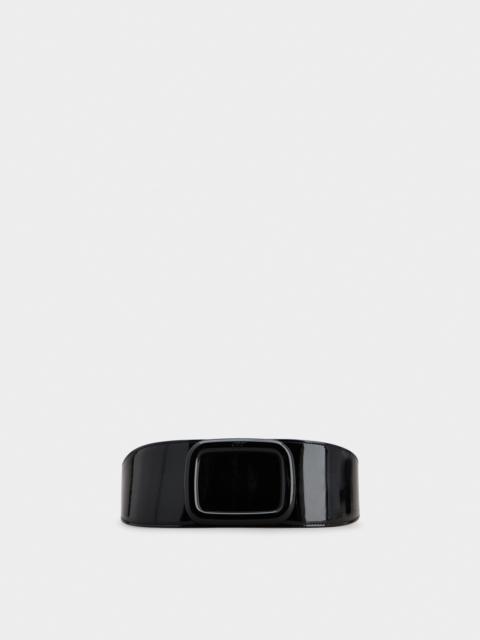 Roger Vivier Viv' Choc Lacquered Buckle Belt in Patent Leather