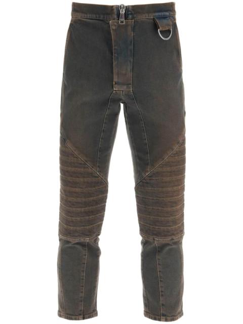 Balmain Stretch jeans with quilted and padded inserts Balmain