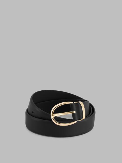 The Frankie Shop Ora Leather Belt - Black/Gold