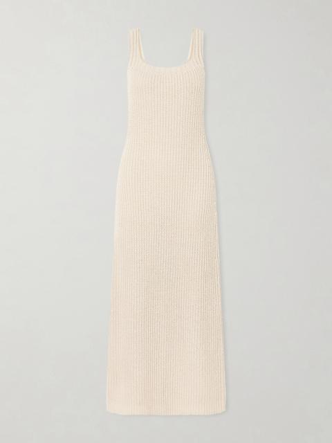 KHAITE Lex ribbed-knit 실크 맥시 드레스