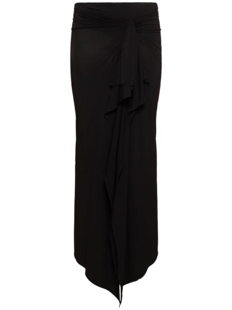 THE ATTICO Stretch jersey midi skirt